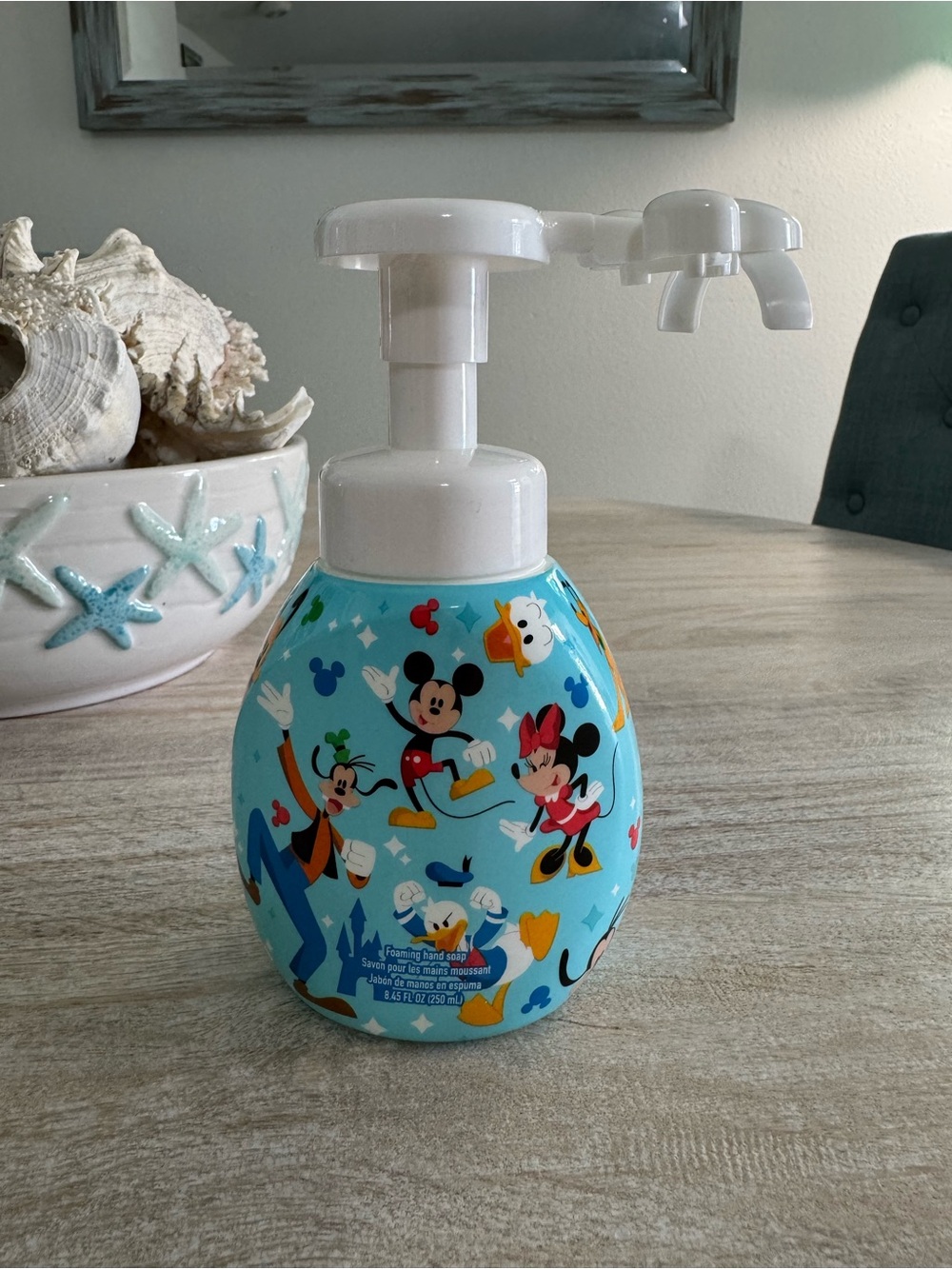 Disney Mickey & Friends Kids Foaming Soap Dispenser (Empty) - Light Blue & White